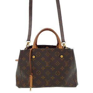 Louis Vuitton Monogram Leather Montaigne 2way Shoulder Bag Brown